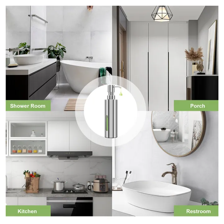 LKPCIGCXM%207Oz%20Hand%20Soap%20Pump%20Dispenser%20for%20Bathroom,%20Stainless%20Steel%20Dish%20Soap%20Dispenser%20for%20Kitchen,%20Rustproof%20Liquid%20Pump%20Bottle%20-%20Image%204