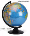 30cm World Globe Educational Political Map Swivel Rotating Desk Top Globe - Geography Learning Home School Office Decoration - Diameter 32cm. 