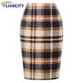 Autumn Skirt Plaid Print Thick Women Spring Skirt.