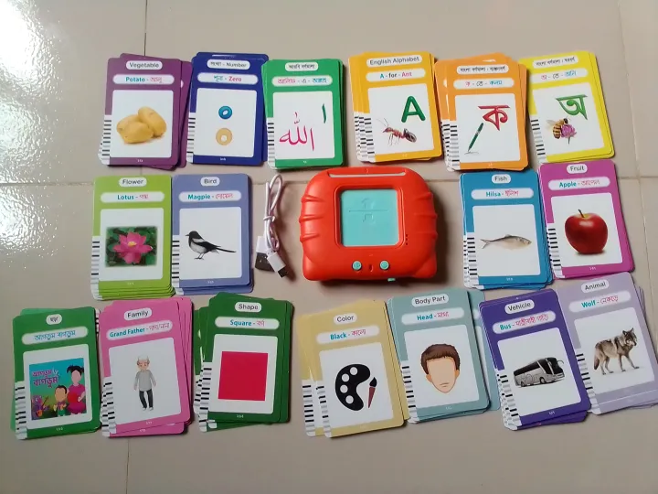 Kids Learning Flashcard Speech Therapy Machine Toy Rechargeable Reader ...