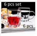 Glass Tea Mug Tea Cup Coffee Mug - 6Pcs (210Ml) N77M - Enjoy Your Favorite Hot Beverages With This Set Of 6 Glass Tea Mugs. 