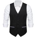Fashion Gray Classic Waistcoat Sleeveless Slim Fit Men's Vest and Red Necktie for Business Wedding Party V-neck Vests for Man.