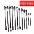12Pcs Stainless Steel Lab Spoon Spatula Laboratory Sampling Spoon Mixing Spatula. 