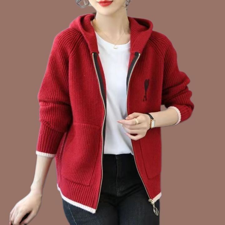 Hooded%20Coat%20Zipper%20Cardigan%20Sweater%20Women's%20Autumn%20and%20Winter%20Embroidered%20Top%202022%20Spring%20Fashion%20Sweater%20Knitwear%20-%20Image%208
