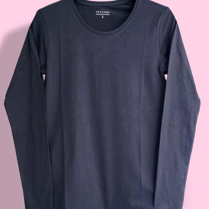 ladies long sleeve top round neck export pure cotton