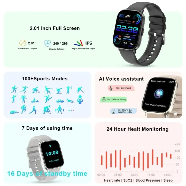 MELANDA%20NEW%202.01%20Inch%20HD%20Touch%20Screen%20Bluetooth%20Call%20Fashion%20Watch%20Health%20Monitoring%20Sports%20Tracking%20Smartwatch%20Android%20IOS%20G127%20-%20Image%202