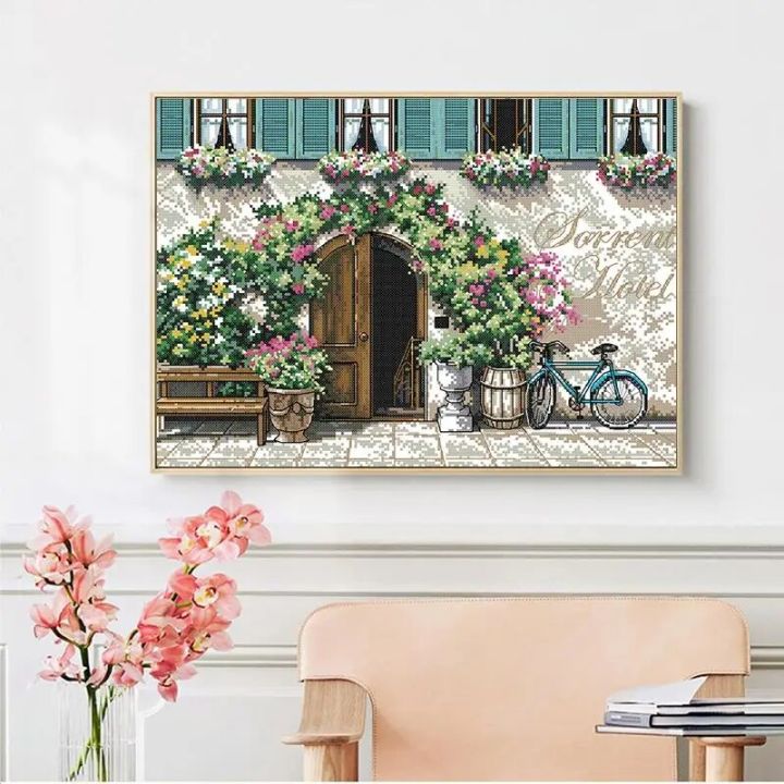 Gate%20Counrtyard%20Scenic%20Cross%20Stitch%20Kits%20Aida%2014ct%2016ct%2011ct%20Printed%20Canvas%20Fabric%20Needlework%20DIY%20Embroidery%20Home%20Decor%20Crafts%20-%20Image%203