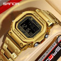 SANDA New All Metal Watch Trend Design Sports Multifunctional Waterproof Night Light Men's Watch SD2162-3. 