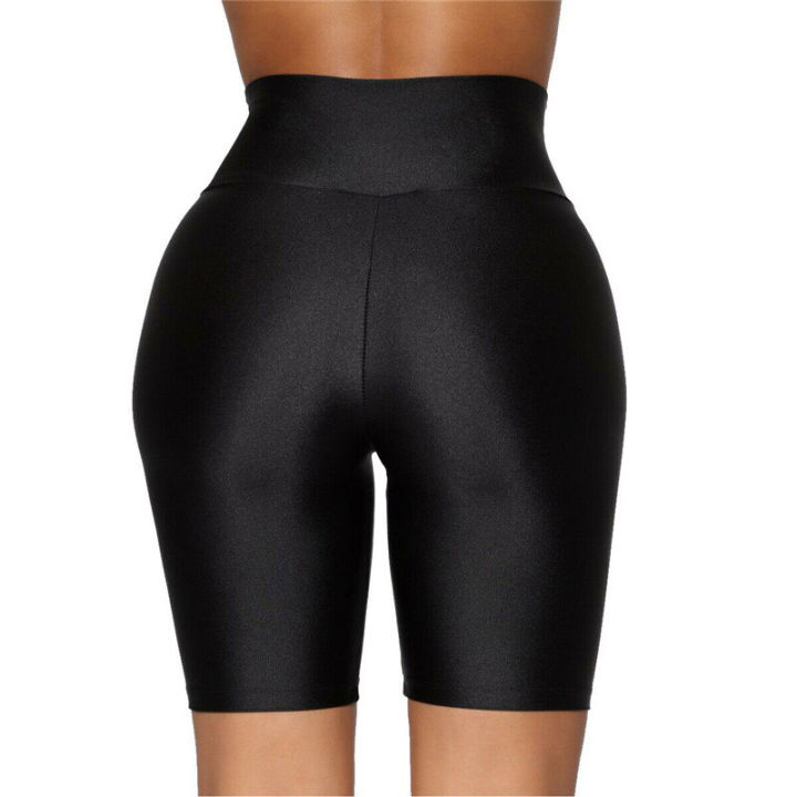 Women's%20Wet%20Look%20Elastic%20High%20Waist%20Sports%20Short%20Workout%20Running%20Fitness%20Leggings%20Female%20Stretch%20Yoga%20Shorts%20Gym%20Yoga%20Leggings%20-%20Image%202