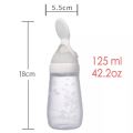 Silicone Baby Food Dispensing Spoon & Feeder, Travel Baby Training Bottle with Spoon Soft Head Baby Feeding Tools kids.