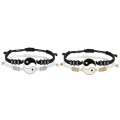 Best Friend Bracelets For 2 Matching Yin Yang Adjustable Cord Bracelet For Bff Friendship Relationship Boyfriend Girlfr.