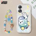 VRQR Handmade Bracelet Phone Case For Xiaomi Redmi 13C Back Cover Wavy Cute Cat Pattern cover. 