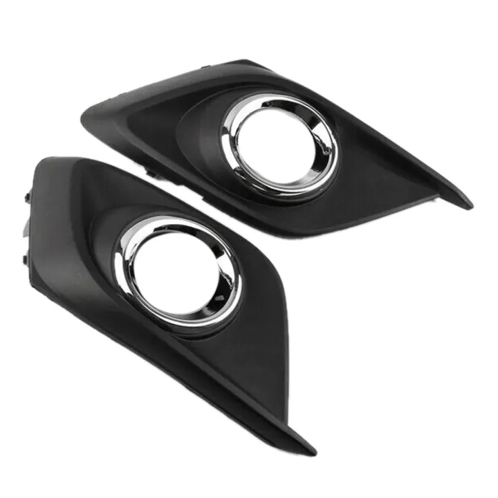 2Pcs Front Bumper Fog Light Grille Cover Chrome Trim for Mazda 3 Axela 2014-2016
