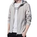 Sun Protection Jacket Trendy Lightweight Hooded Zipper Hood Elastic Cuff Coat for Travel Men Jacket Sun Protection Top. 