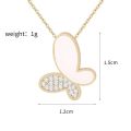 Korean version of the hot-selling fashion h butterfly necklace Internet celebrity with the same micro-inlaid zircon, light luxury, niche, simple and versatile clavicle chain.