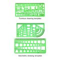 6 Pieces Plastic Measuring Templates Building Formwork Stencils Geometric Drawing Rulers for Office and School,Green(null).. 