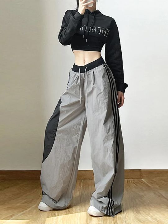 Y2K Women Streetwear Techwear Cargo Korean Parachute Track Pants