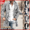 2023 Woolen Printed Casual Coat Men's Jacket Woolen Coat New.