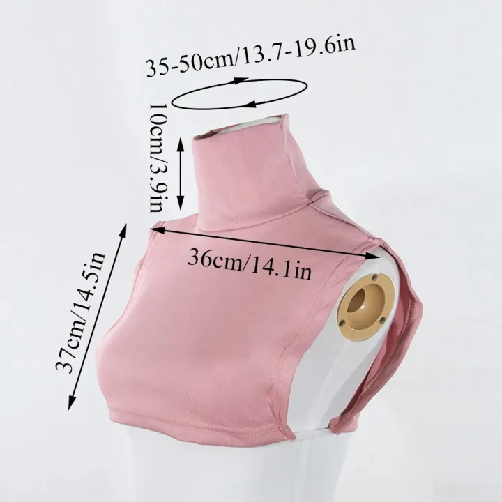 Womens%20Muslim%20Modal%20Turtleneck%20Collar%20Islamic%20Hijab%20Extensions%20Solid%20Color%20Mock%20Neck%20Cover%20Half%20Top%20Blouse%20Detachable%20Hijab%20-%20Image%206