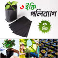 Nursery / Garden black poly Bag 6 inci 25 pic (with Holes & Folds).