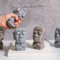 MoupBoi 1pc Moai Statue Squeeze Toy Easter Island Funny Facial Expression Squishy Toys Anxiety Relief Toy For Kids Gift Random Color. 