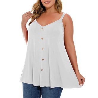 Womens%20Spaghetti%20Strap%20Tank%20Tops%20for%20Ladies%20V%20Neck%20T%20Shirts%20Plus%20Size%20Sleeveless%20Tunic%20Buttons%20Women's%20Summer%20Tops%20Collocation%20-%20Sleeveless%20tops%20for%20women%20are%20perfect%20for%20daily%20wear,%20dating,%20party,%20travel,%20etc%20Camisole%202X%20-%20Image%205