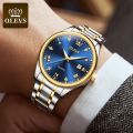Olevs 5563 Golden Stainless Steel Analog Wrist Watch For Men - Watch For Men. 