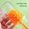 4 In 1 Multifunctional Cleaning Brush Long Handle Household Upgrade Cup Brush Creative Carrot Cup Cleaning Brush Baby Bottle Nipple Brush Cleaning Tools. 