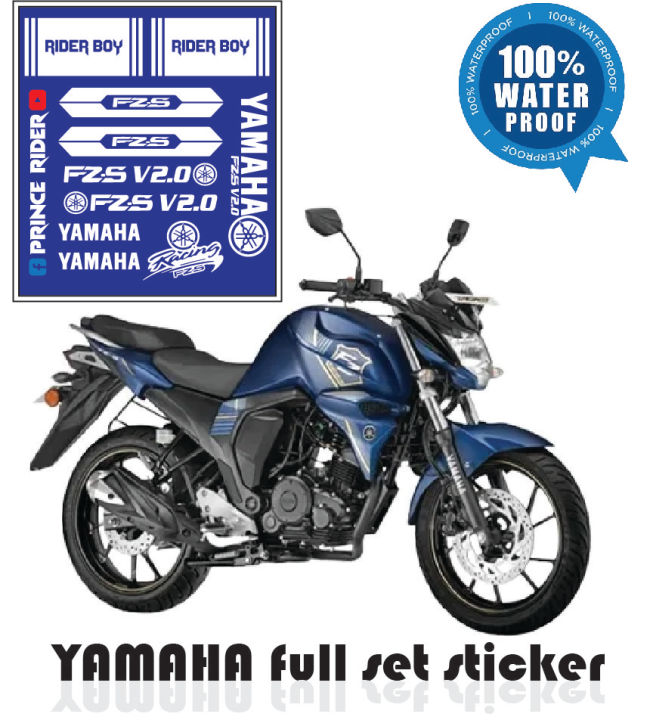 YAMAHA bike all sticker | bike modify sticker | YAMAHA FZS V2 sticker | Bike full set Sticker- ( Waterproof & Premium quality) | customize sticker | custom sticker for bike..car modified sticker for bike
