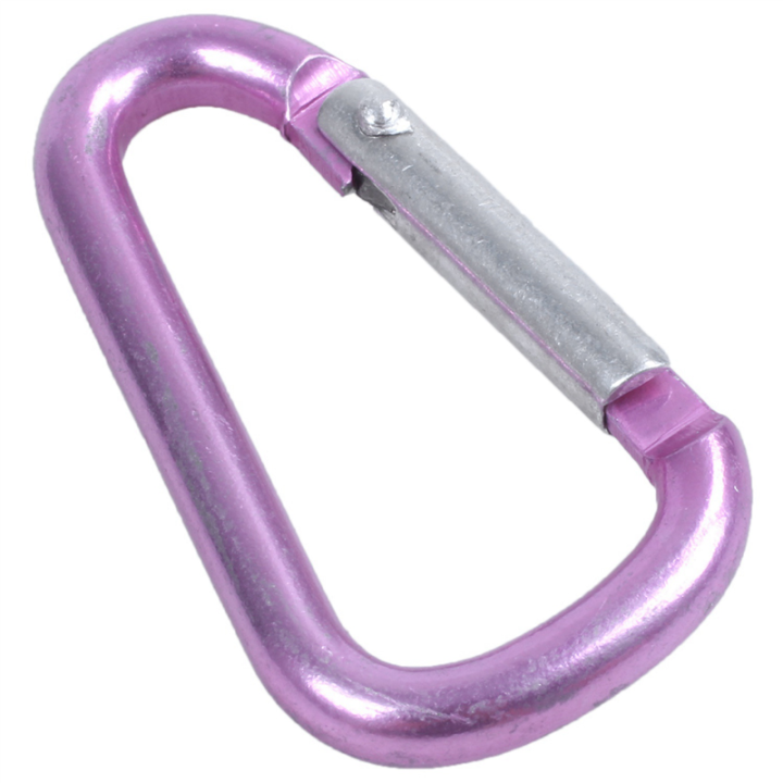 4X Pink Aluminum Alloy D-Shape Spring-Loaded Gate Closure Carabiner ...