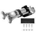 Double Tube Horn With Air Outlets Car Horn 12.0V 24V General Car Horn Loudspeaker Auto Modification Parts One Tube 105dB Double Tubes 210dB. 