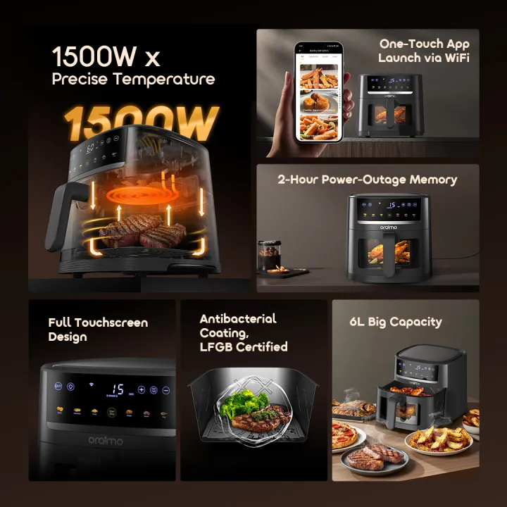 oraimo%20NutriFry%20S1%20Ultra%201500W%206L%20App%20Control%20Full%20Touchscreen%20Air%20fryer(OAF-521A)%20-%20Image%204