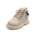2021 Winter New Children's British Booties, Boys' Fashion Fleece Martin Boots, Girls' Side Zipper Soft Sole Cotton Boots. 