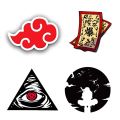 【HOT SALE】 Akatsuki Cloud From Naruto Manga PVC Decal Uchiha Family Coat of Bumper Sticker for Car Truck Windows. 