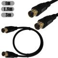 S-Video Cable Mini DIN 4 Pin Cable Male to Male / Female Gold Plated Connector Compatible for DVD DSS receivers, VCRs, DVRs/PVRs. 