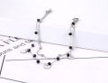 JeeMango Bohemia Titanium Stainless Steel Double Layer Bracelet For Women Original Design Black Crystal Chain Jewelry JB21117. 