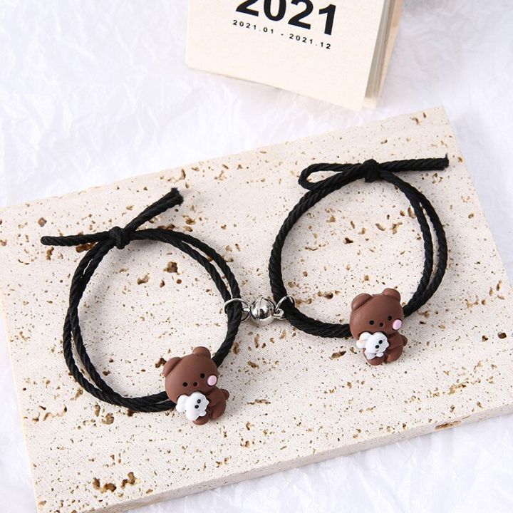 2Pcs%20Couples%20Matching%20Bracelet%20Magnet%20Cute%20Bear%20Rabbit%20Pendant%20Braslet%20Elastic%20Rope%20Paired%20Braclet%20Parent%20Child%20Brazalete%20-%20Image%205