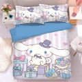 Sanrio Cinnamoroll new kawaii four-piece set cute creative bedding Japanese student dormitory single bed three-piece set. 