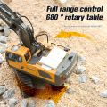 11-Channel 2.4G RC Excavator Toy - Realistic Alloy & Plastic Engineering Vehicle - Durable Electronic Gift for 6-10 Year Olds - Interactive Playtime.