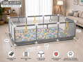 Baby Playpen 4×6 FT | Foldable Safety Play Yard with Pull-Up Rings & Ball Pit |. 