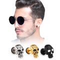 Unisex Women Men Earrings Stainless Steel Piercing Nail Screw Cross Stud Earrings Punk Helix Ear Piercings Fashion Jewelry.