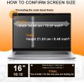 16 Inch Laptop Privacy Screen Compatible with Lenovo Hp Dell Acer Asus Thinkpad Envy, 16:10 Aspect Anti Blue Light Glare Filter. 