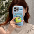 Cartoon cute three-dimensional little monster comes with stand, personalized Case for iPhone 16 15 Pro Max 14 13 12 Pro 11 Soft Cover. 