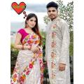 New Collection Staylish Coupple Dress Saree & Panjabi men for women - Panjabi. 