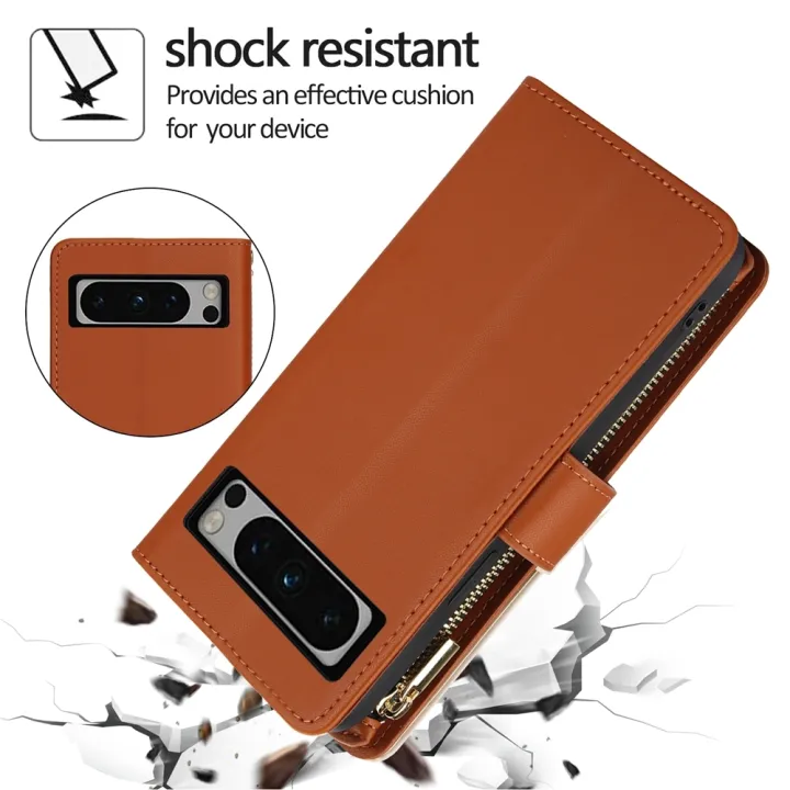 YM016%20Rhombic%20Zipper%20Card%20Wallet%20Leather%20Phone%20Case%20with%20Lanyard%20For%20Google%20Pixel%208%20Pro%20-%20Image%206