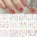12pcs Marble Wave Nail Stickers Ink Watercolor Stone Water Transfer Sliders Tattoo Nail Art Decals Summer Flower Manicure BN3125. 