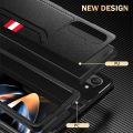 Anti-scratch Card Holder Leather Case for Samsung Galaxy Z Fold5 Fold 5 4 Fold4 Fold3 Fold2 Fold 3 2 Business Phone Bag Funda Alien Alien.