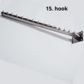 "17-Inch Wall Mounted Stainless Steel Clothes Hanger Rack - 15 Hook Heavy Duty Organizer for Boutique & Home".