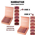 HANDAIYAN 6 Colors Set A / Set B  Matte Liquid Lipstick Long Lasting Velvet Lips Tint Liquid Lipsticks Waterproof Non-Stick Cup Lipgloss Gift Set A & B. 