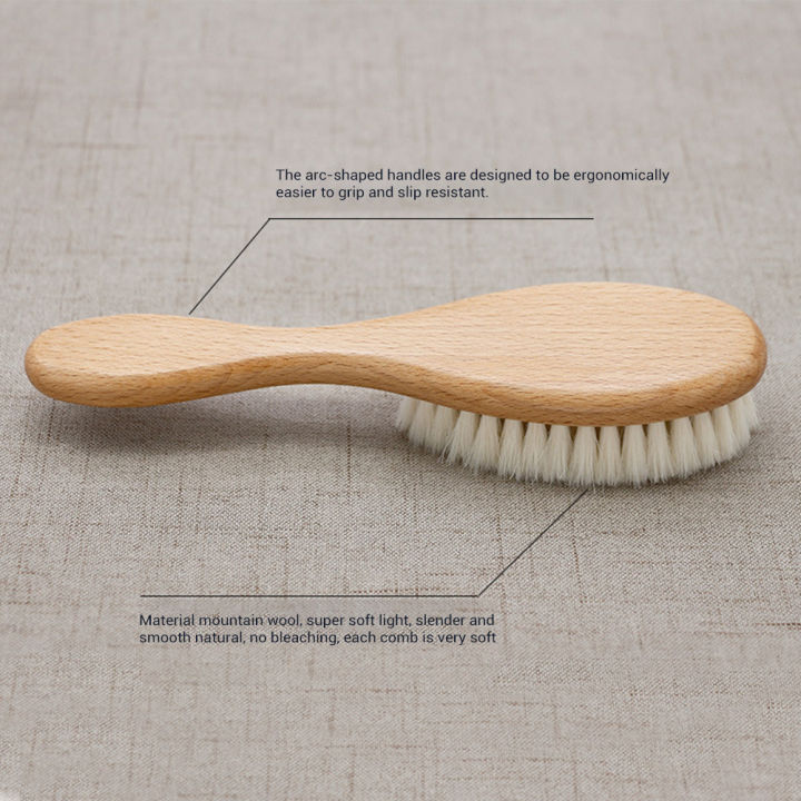 Goat Hair Brush Baby Hair Brush with Wooden Handle Super Soft Hair Brush